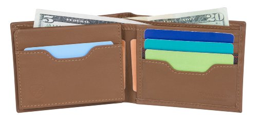 Travelon Safe Id Accent Deluxe Billfold Wallet, Saddle, One Size2