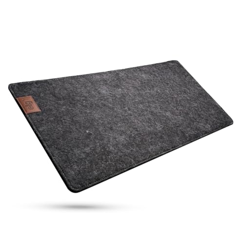 ELG, Mousepad Desk Mat MPEXL-DG, Feltro Premium, Porta-copo em Courino, 900x400x3mm