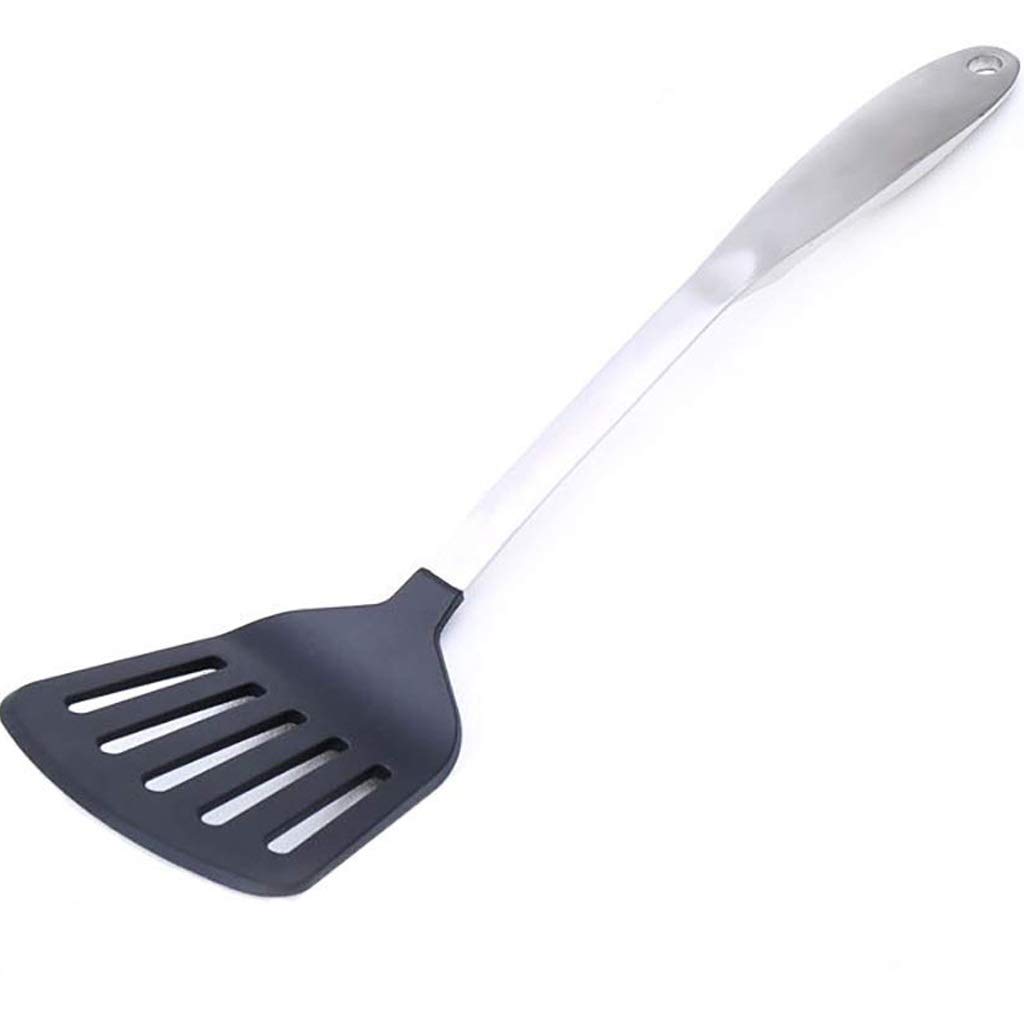 Espátula ranurada de nylon,Espátulas de acero inoxidable Agarre de goma para uso de cocina con mango resistente al calor
