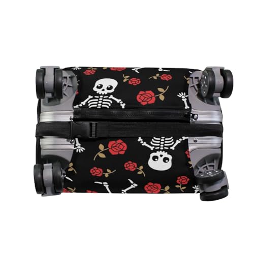 Cute Halloween Skull Luggage Cover for Suitcase, Elastic Travel Protector with Zipper, Washable Anti-Scratch Dustproof Luggage Sleeve Fits 22-24 Inch4