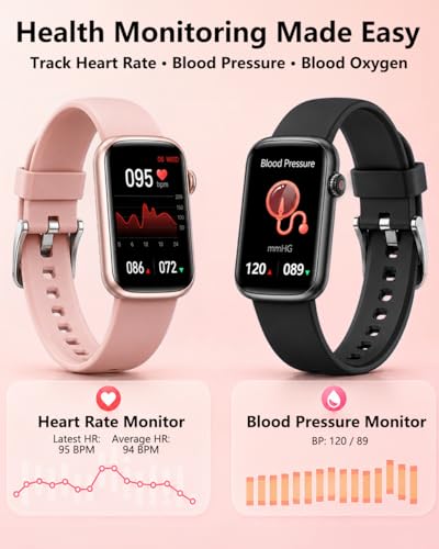 Image of MorePro Health Fitness Tracker, 24 /7 Heart Rate Monitor with Blood Pressure, Blood Oxygen, Sleep Tracking, IP68 Waterproof Activity Trackers with Step Counter, Compatible with iOS Android