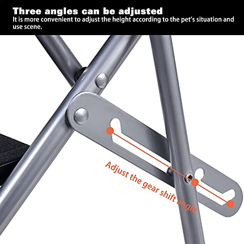 IrahdBowen Hondentrap met 3 treden, opvouwbare hondenauto, trap, hondentrap, opvouwbare hondenauto, stappen, opvouwbare… - Image 6