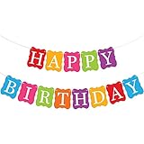 KatchOn, Rainbow Happy Birthday Banner - 10 Feet | Happy Birthday Sign for Backdrop | Happy Birthday Decorations | Rainbow Party Decorations | Rainbow Birthday Decorations