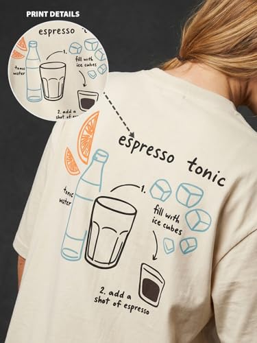 Image of JUNEBERRY Pure Cotton Oversized Drop Shoulder T-Shirt for Women | Front & Back Print, Half Sleeve, Baggy Fit, Round Neck | Sizes S-XXL