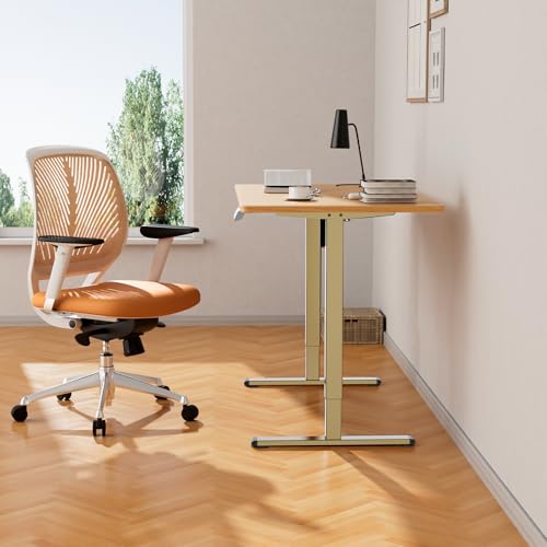 Image of ErGear Electric Stand up Desk Frame,4 Memory Height Settings Height Adjustable Table Legs, Sit Stand Desk Frame Up to 47.2 inch, Ergonomic Standing Desk Base Workstation, Gold Frame Only