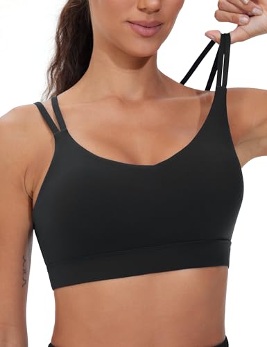 THE GYM PEOPLE Women's Double Spaghetti Strap Sports Bras Supportive Strappy Workout Bra with Padded3