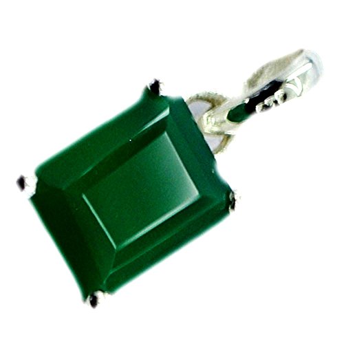 Collier en onyx vert naturel argent sterling anti ternissement