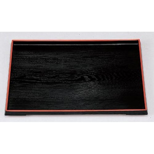 Amazon.co.jp: お盆 ダイヤ木目盆黒天朱尺4寸 [42.4 x 30.5 x 2.2cm