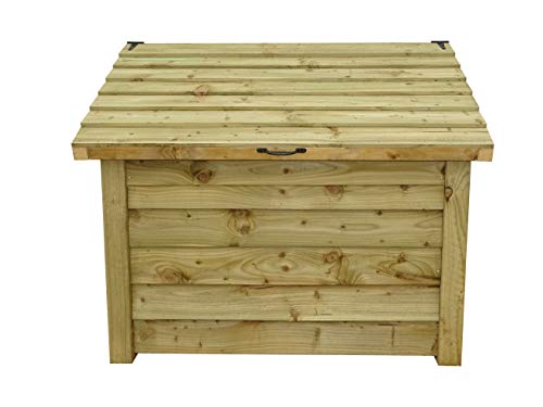 Arbor Garden Solutions Wooden Log Chest Storage (1.14 cubic meters capacity) (W-127cm, H-104cm, D-87cm) (Light Green (Natural))