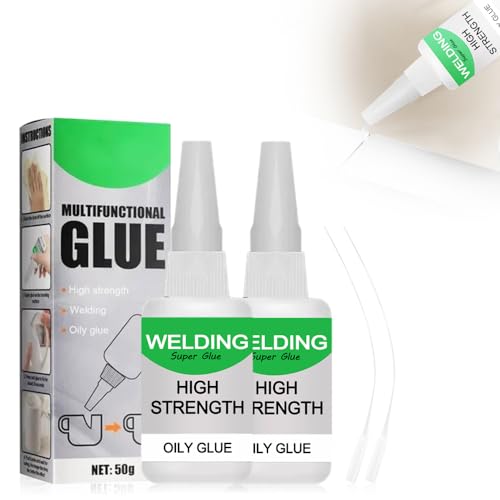 2026 New Welding High-Strength Oily Glue, Universal Super Glue Wood & Parquet Adhesive Instant Bonding Repairs Last Long Time for Metal, Plastic, Wood, Ceramics, Leather - 50 Gram (2Set)
