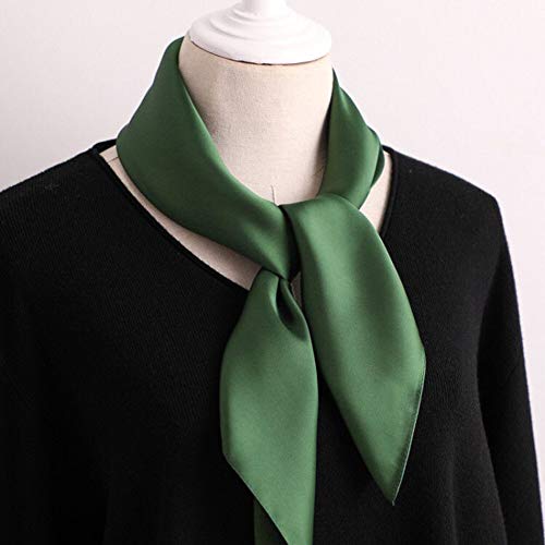 Women's Fashion Soft Large Satin Square Chiffon Polyester Scarf Set Head Neck Multiuse Solid Colors Available2