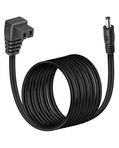 YANBORONSN Cable de alimentación 14AWG DC5521 a 12V para Nevera portátil de Coche, Cable de Corriente DC5.5mmx2.1mm a 2 Pines para Banco de energía de portátil, Enfriador de automóvil, Negro (3M)