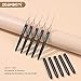ZEOHBETY Metallic Nail Art Brushes, 5Pcs Nail Art Liner Brushes, Painting Art Design Brush Set Nail Dotting Drawing Tool for Long Lines, Thin Details, Fine Drawing Sizes 4/8/12/20/25mm, Black