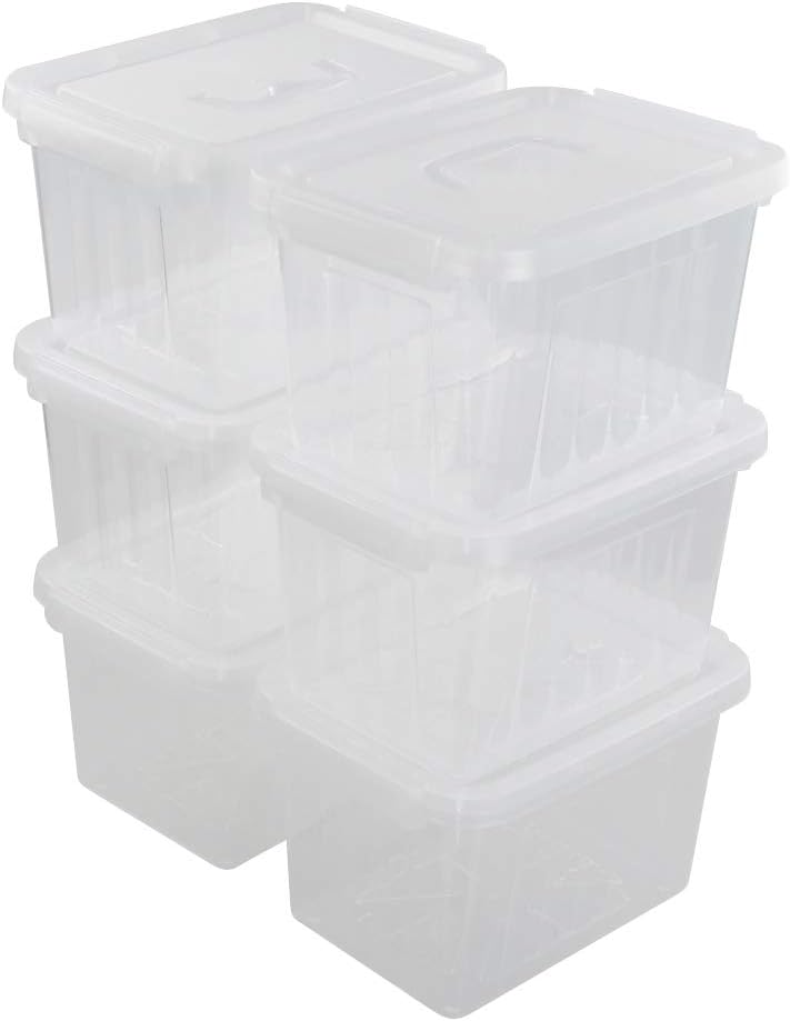 Saedy Plastic Reusable Food Storage Container with Lid, Clear Freezer Containers (20 Pack&25 oz)
