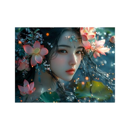 Tableau decoration murale poster animal mignon fleurs 60x90