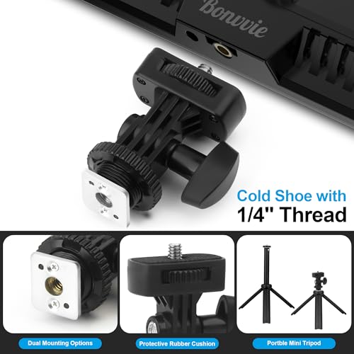 Bonvvie LED Video Dauerlicht Kit, 3000-6500K Fotolicht für Studio & Outdoor Fotografie, Vlog, Videokonferenz, Live Stream, CRI 97+ Zweifarbiges Kameralicht mit Wiederaufladbarem 5000mAh Li-ion Akku