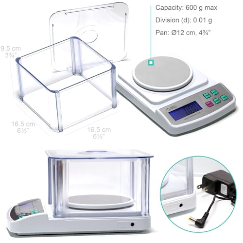 Báscula digital laboratorio 600 g x 0.01 g con pantalla LCD miniatura 2