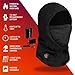 Aheata 7V Battery Heated Balaclava - 7V Rechargeable Battery Facemask, Scarf, Hood – Up to 10+ Hours Warmth Black