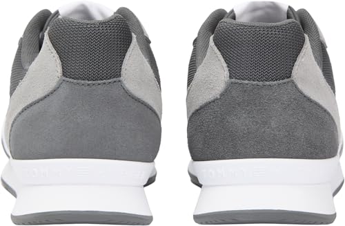 Tommy Hilfiger Herren Runner Sneaker Icon Mix aus Wildleder, Grau (Universal Grey), 45 – Ansicht 4