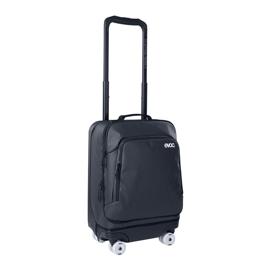 EVOC Borsa trolley ibrida a 4 ruote da 40 l, impermeabile, espandibile, con ruote da skate interne, manico telescopico estensibile, scomparti per laptop e tablet, perfetta per viaggi aerei e cyclin