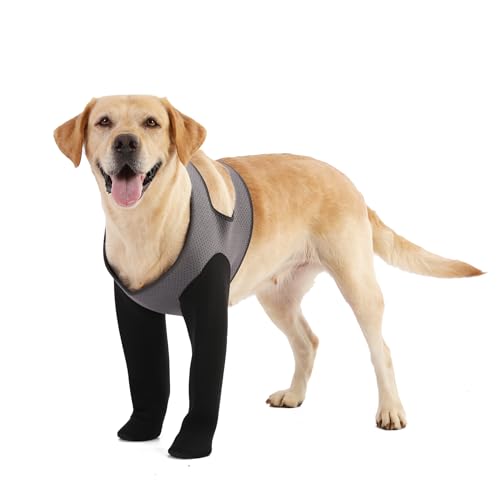 Dog Socks to Prevent Licking Paws Breathable Leg Sleeve to Stop Licking and Biting Firm and Secure Protect Wounds Dog Recovery Sleeve Socks (Large)