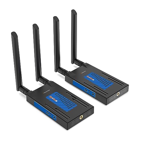 Wireless HDMI Transmitter and Receiver, 2.4/5G Supports 1080P Range up to 820ft Video Transmitter for TV with LoopOut and Support IR from PC/Laptop/Set-top/DSLR to Monitor/Projector/TV (092TR)