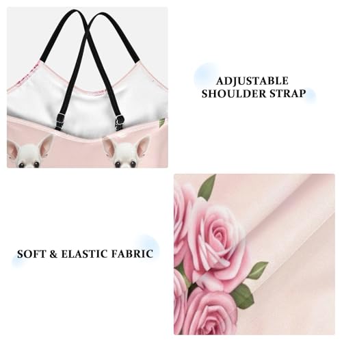 Cute Puppies Roses Kids Swimwear Girls, Summer Beach Swimwear, 3-103