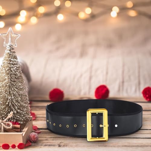 Santa Claus Belt Christmas Santa Belt Wide Xmas Belt Elf Belt Decor PU Leather Waist Belt for Halloween Christmas Fancy Dress4