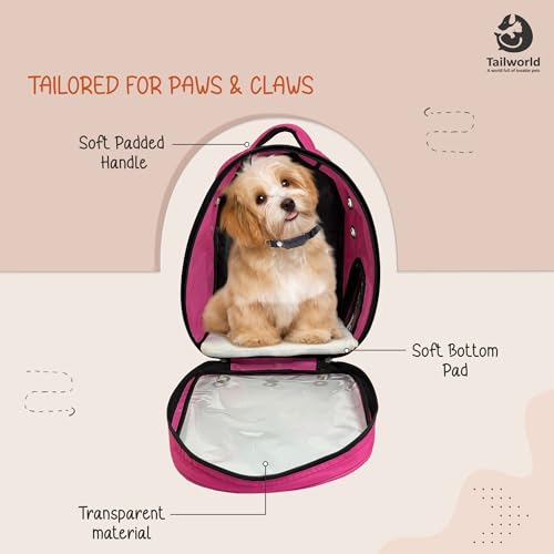 Image of Portable Pet Carrier Backpack for Cats & Small Dogs - Transparent Window, 9 Air Vents, Breathable Mesh, Built-in Safety Leash, Lightweight Travel Bag for Outdoor & Travel (Pink)
