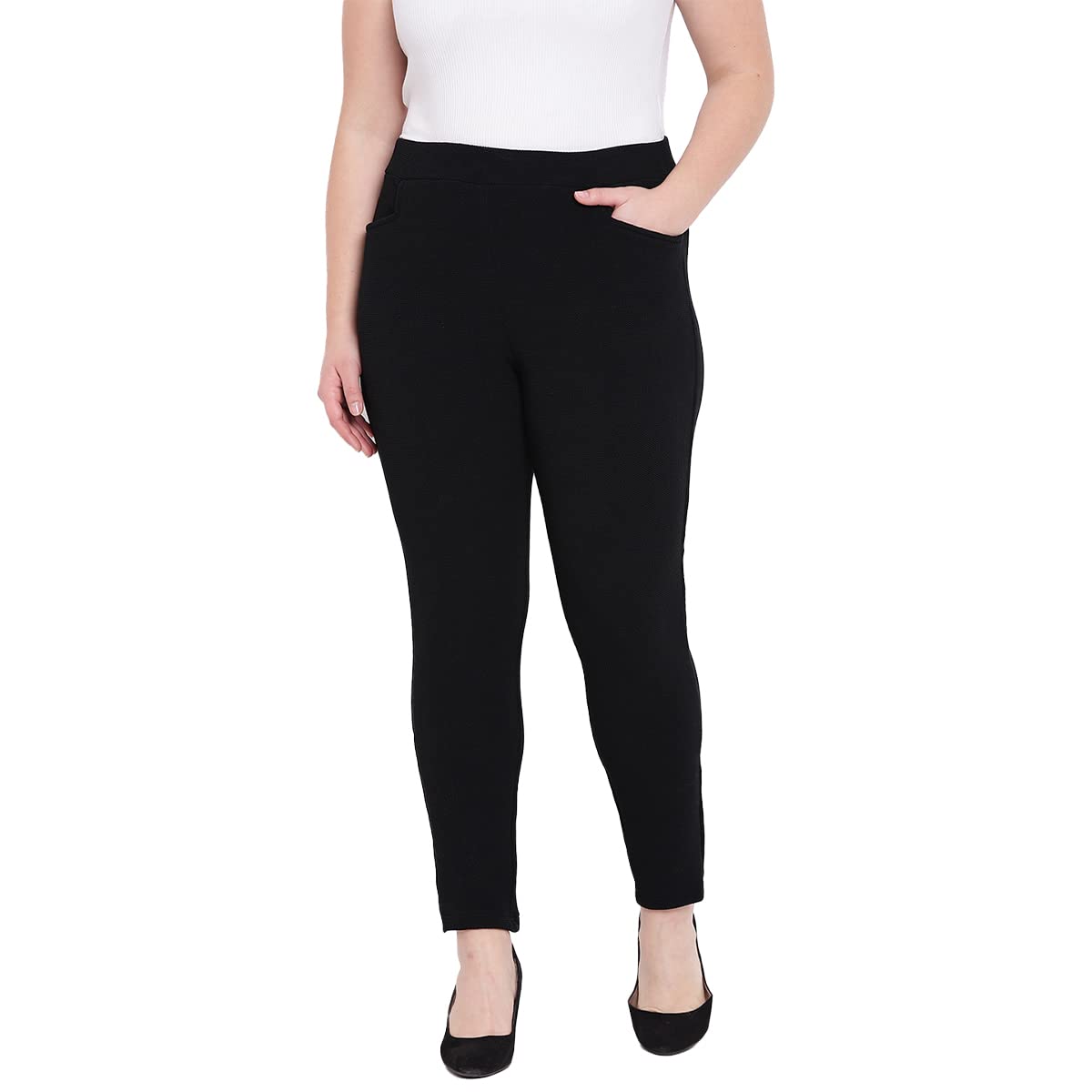 the pink moon Women's Plus Size Straight Fit Polyester Trousers - (TRS_MIMP45_PRT)-picture-25