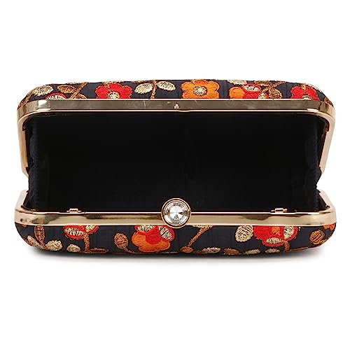 Image of LONGING TO BUY Hand Crafted Designer Box Clutch - Zari Embroidery For Women