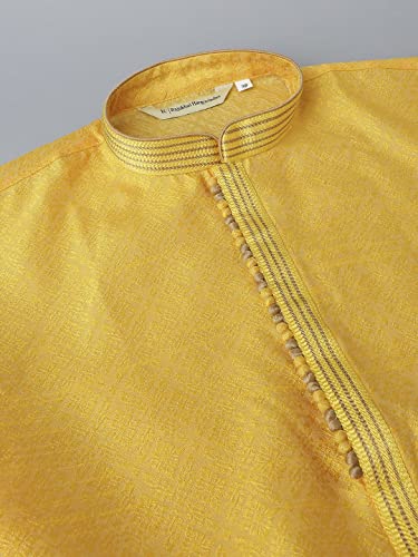 Image of Rajubhai Hargovindas Men's Jacquard Work Kurta Set