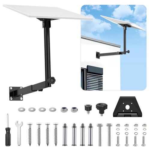 Adjustable Starlink Gen 3 Mount, 360° Rotatable Starlink Pole Mounting Kit Compatible with V3 Starlink Standard Dish (Length-27.5 inch)