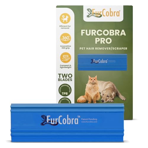 FurCobra Pro Tierhaarentferner Auto 4.33 - Leichtes kompaktes Werkzeug zur Katzen und Hundehaare Entfernen Schaber für Bett Couch Teppich Oberflächen im Haushalt - Tragbarer Pet Hair Remover