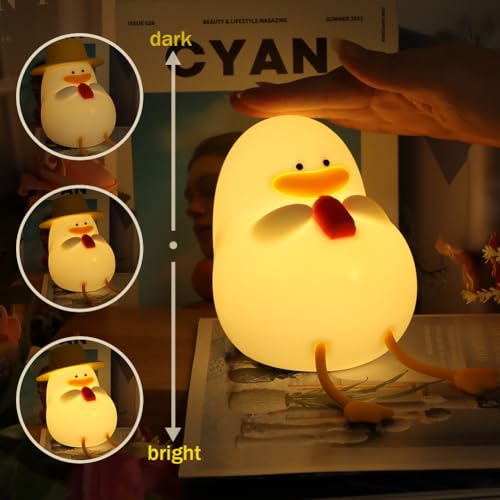 Lámpara de mesa de noche con forma de pato amarillo miniatura 3