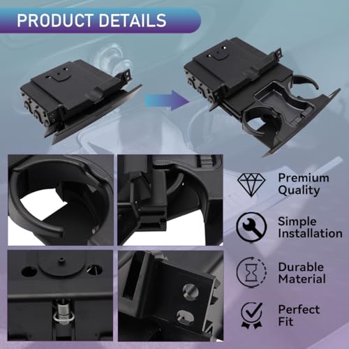 Inserto Porta Vaso para Ford F-150 2004-2008 Negro miniatura 5