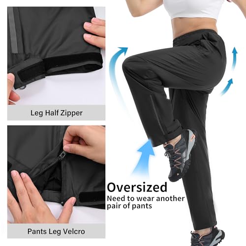 Ourcan Over Pants Rain Pants Women Waterproof Pants Lightweight Breathable Hiking Cycling Outdoor with Pocket2