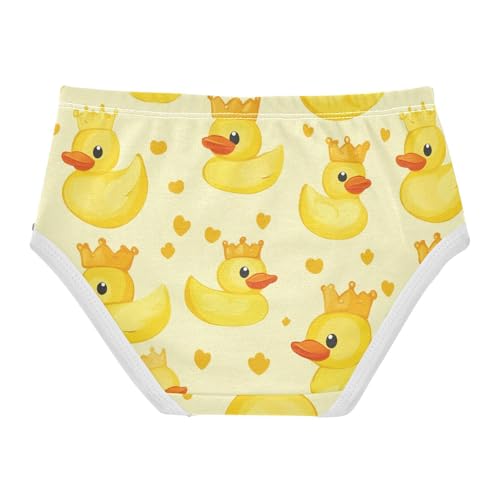 Wusikd Yellow Duck Crown Girls' Underwear Cotton Cute Girls Briefs Soft Toddler Underwear 2T2