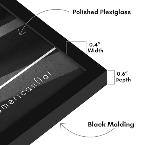 Americanflat 8x20 Picture Frame with Polished Plexiglass - Streamline Collection - Thin Border Picture Frame for Wall Display - Hanging Hardware Included - Black
