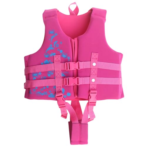Generisch Chaleco salvavidas para niñas, traje de baño, piscina, playa, verano, juego de agua de 2 a 10 años, seguridad para nadar, aprender, Rosa intenso., 4-6 años