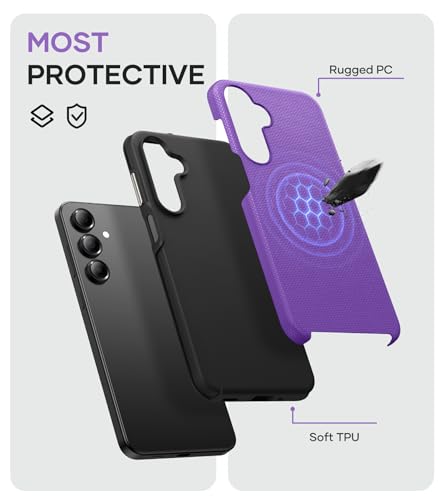 Image of Vihibii for Samsung Galaxy A16 Case with Tempered Glass Screen Protector [2 Pack], Non-Slip & Shockproof Double Layer Protection, Soft Silicone Inner Phone Case for Samsung Galaxy A16 5G, Purple