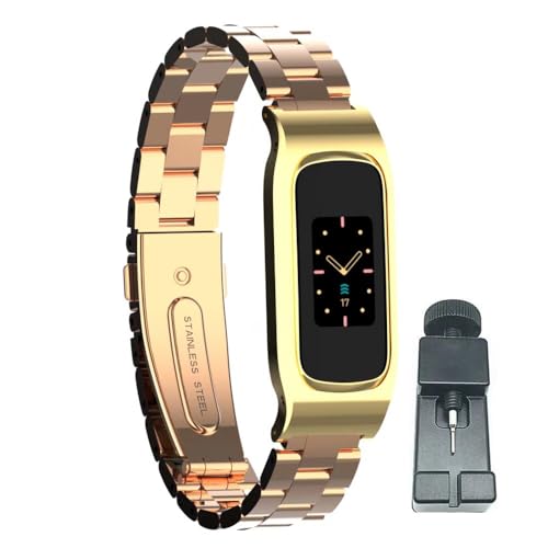 Image of Compatible with Fitbit Luxe Bands,Stainless Steel Metal Replacement Strap Wrist Band Compatible for Luxe Fitness Tracker
