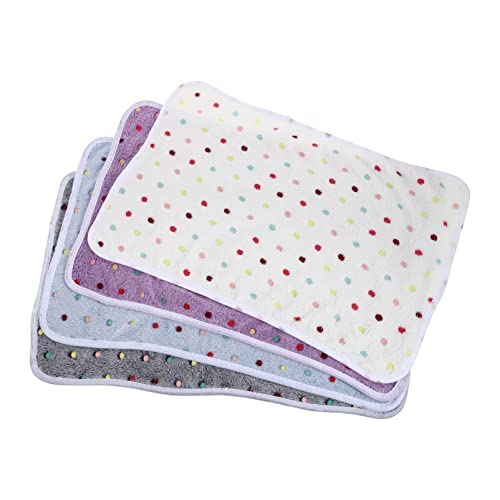 Yardwe 4Pcs Warm Pet Blankets Cozy Fleece Sleeping Mats for Dogs Cats for Dog Beds Cages Sofas and Car Use Includes Patterns