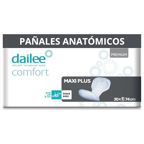 Dailee Comfort Maxi Plus - 120 Pañales Adultos Protector Incontinencia - Compresas absorbentes para Ancianos, Hombre y Mujer 9 Gotas - Comodos, Protectivos y Delicados