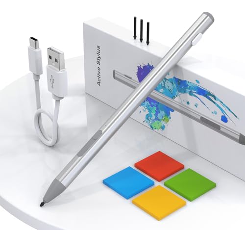 Surface Pencil - Stylus for Surface Pro 11/10/X/9/8/7/7+/6/5/Go 3/Go 2/Book/Laptop 5/Studio 2 with 4Nibs, 4096 Pressure Sensitivity Palm Rejection Rehargeable Magnetic Surface Stylus Pen