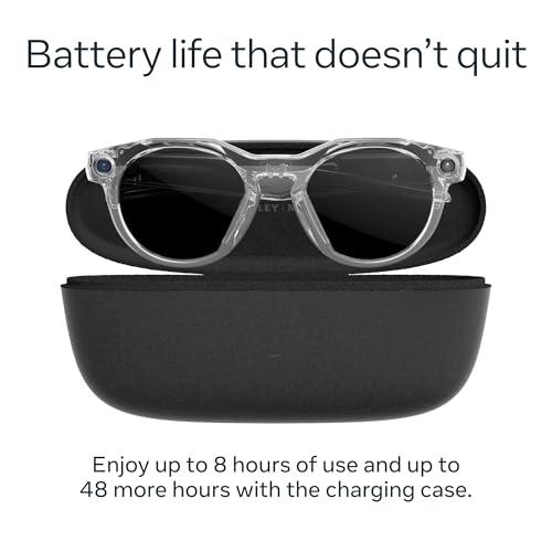Image of Meta Oakley HSTN, Clear (Frame) | Smart AI Glasses for Men, Women - Up to 8 Hrs Battery Life - Camera, Audio, Video Recording - Transitions Grey Lenses (Clear Indoors, Darkens with Sunlight)