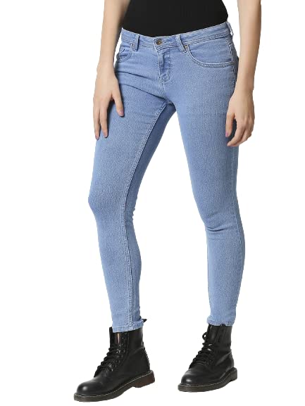Image of HIGH Star Women Blue Slim-Fit Stretchable Jeans