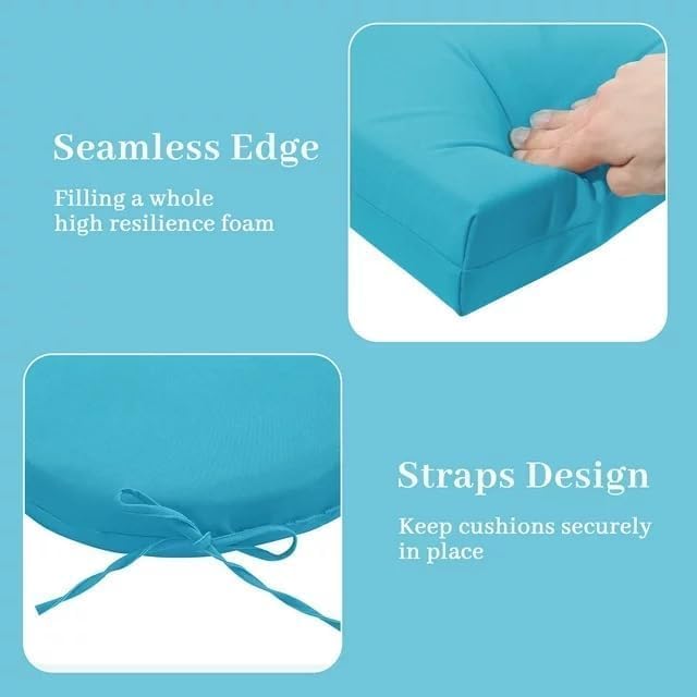 Image of D-8 Chair Cushion for Outdoor, Indoor Chair Cushion Pad, Square Chair, Comfortable Foam Cushions (Sky Blue) (Pack of 2, Cushion Thinkness 5 cm)
