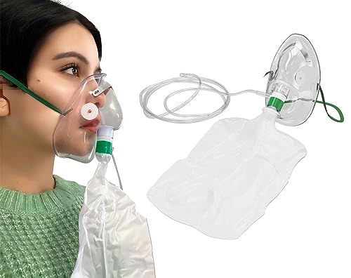 Endure Ind Elongated Non-Rebreathing Oxygen Mask,(Pack of 10), Rebreather Oxygen Mask (Adult)