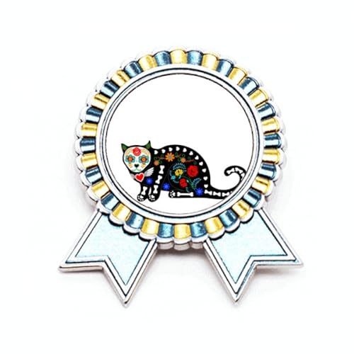 Broche chat noir badge solide pour éviter d'abîmer vos vêtements
